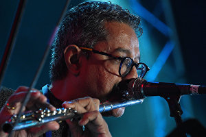 Rajeev raja combine band member Raja Rajeev performs live at the 16th Koktebel Jazz Party international music festival